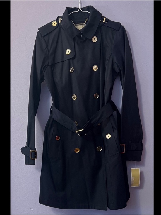 Michael Kors Jackets & Blazers - Micheal Kors Navy Double-Breasted Trench Coat with Belt